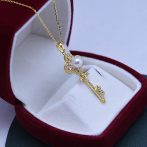 Colgante de Perla de Agua Dulce de 6-7 mm de Zhuji con Plata S925, Cara Sonriente, Luz Intensa, Forma Redonda con Ligera Imperfección, Venta al por Mayor en Transmisión en Vivo - Product Image 1