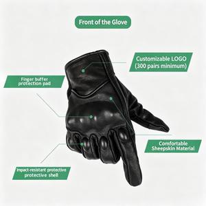 Gants de <span class=keywords><strong>moto</strong></span> en <span class=keywords><strong>cuir</strong></span> pleine fleur imperméables avec protection des articulations, gants de <span class=keywords><strong>moto</strong></span> classiques avec protections de paume SHGS009 - Product Image 3