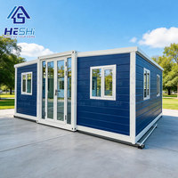 Maison conteneur préfabriquée extensible prête à l'emploi 40 pieds 20 pieds, 1 2 3 4 5 chambres, maison modulaire pliable, unité d'habitation complémentaire