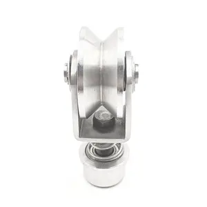 Roues de <span class=keywords><strong>portail</strong></span> coulissant robustes en acier inoxydable, roulettes à gorge en V, roulettes à <span class=keywords><strong>ressort</strong></span> <span class=keywords><strong>pour</strong></span> rail - Product Image 1