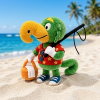 Peluche Mascotte Personnalisée Pêcheur-Araignée, Fabrication OEM/ODM à partir de Dessins, Poupée Oiseau Rembourrée avec Canne à Pêche et Panier, Faible MOQ