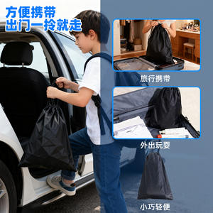 Coussin rehausseur de siège auto en nylon bleu-gris, grand carré, pièce unique, multifonctionnel, pour enfants de plus de 4 ans - Product Image 3