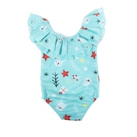 Model Baju Renang Anak Perempuan Motif Bunga Kartun Usia 7-16 Bulan Gaya Ruffle Korea Bikini Remaja Perempuan Pakaian Renang Natal Anak-anak