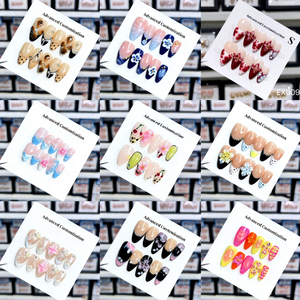 10 <span class=keywords><strong>Uñas</strong></span> Acrílicas Francesas con Diseño de <span class=keywords><strong>Flor</strong></span> 3D, <span class=keywords><strong>Uñas</strong></span> Postizas Hechas a Mano, <span class=keywords><strong>Uñas</strong></span> de Cobertura Completa para Salón y Uso Personal - Product Image 1