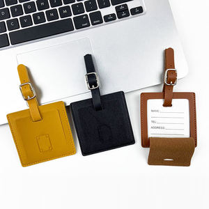 Etiqueta de Equipaje de Fábrica, Personalizada con Nombre, Logotipo, de Cuero y Goma con Hebilla Metálica, Porta Etiquetas para Regalos de Viaje - Product Image 3