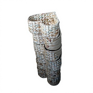 <b>Stackable</b> Water Hyacinth Eco-Friendly Storage <b>Baskets</b> Geometric Shape Modern Style Multifunction Neatening Organizers for - Product Image 1