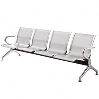 Chaises d'attente en fer pour espaces publics, centres commerciaux, écoles, usage extérieur - Sièges en tandem en forme de L - Mobilier commercial