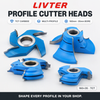 LIVTER Tête de coupe en bois personnalisée, toupie à spirale, couteau pour panneau surélevé, cadre de porte, pièces de coupe pour porte, moulage de porte, coupeur de placage