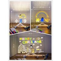 Tableau effaçable en acrylique Guangli 20x20cm avec câble USB, source de lumière LED, taille moyenne, design moderne, idéal comme cadeau pour enfants