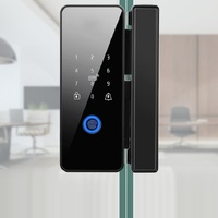 Serrure de porte en verre sans cadre avec lecteur de carte pour espaces de coworking, salles de sport, halls d'accueil, clubs de yoga, pilates, danse et centres sportifs