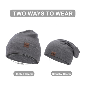 Gorro de lana 100%, gorro de punto de invierno de gran tamaño de alta calidad para mujeres y hombres, gorro elástico de gran tamaño personalizable - Product Image 4