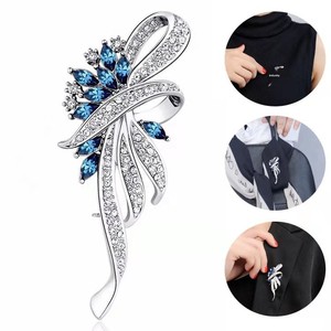 Broche en alliage plaqué <span class=keywords><strong>de</strong></span> haute qualité avec perles et strass, style polyvalent pour femme, idéale pour foulard en soie - Direct Usine Transfrontalière - Product Image 4