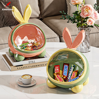 Boîte de rangement de bureau Xinhang, mignonne et créative, en forme de dessin animé, pour bonbons, accessoires pour cheveux, avec oreilles de lapin