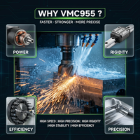 Centre d'usinage vertical CNC automatique VMC955 pour pièces en acier, aluminium et métal