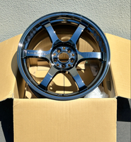 Jantes de voiture en alliage d'aluminium noir brillant à 6 branches concaves de 18 et 19 pouces 5x114.3 5x100 pour Subaru WRX BRZ Toyota GT86 Honda Civic