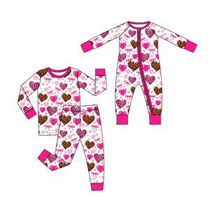 Tenues de la Saint-Valentin pour Filles : Combinaisons Personnalisées pour Tout-Petits avec Motifs Léopard, Cœurs, Nœuds et Fleurs – Vente en Gros de Vêtements Bio pour Sœurs, Collection Boutique - Product Image 4