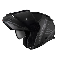 Casque de moto modulaire ASTONE HELMETS Premium noir mat en fibre de verre, tailles XS-XXL RT6F