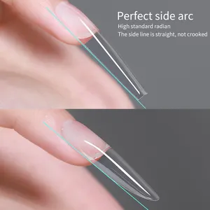 Coffin Ballerina dicas de arte de unhas longas transparentes dicas de unhas de gel sem rastros personalizadas barato preço de atacado dicas de unhas ultra finas