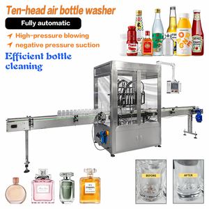 Laveuse-rondeuse automatique à 10 têtes à ions négatifs pour bouteilles, <span class=keywords><strong>prix</strong></span> usine, pour lignes d'emballage de produits cosmétiques et de soins personnels - Product Image 1