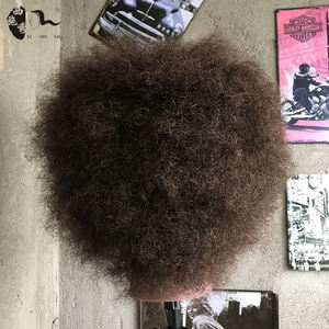 Tête de mannequin africaine en <span class=keywords><strong>cheveux</strong></span> humains naturels Remy indiens, style <span class=keywords><strong>Afro</strong></span> Yaki bouclé, 8 pouces, pour la pratique en salon, tresses et coupes de <span class=keywords><strong>cheveux</strong></span> - Product Image 2