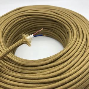 Green Lot kabel rajut anyaman tekstil Retro kawat listrik peringkat 220V antik dengan isolasi nilon padat - Product Image 1