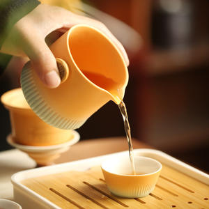 ชุดน้ำชาเซรามิกพกพาสไตล์เรโทรหรูหราแบบเบาๆ ลายพระราชวังต้องห้าม พร้อมกระเป๋าซิป - ของขวัญธุรกิจสำหรับองค์กร - Product Image 4