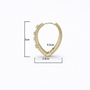 <b>Huggie</b> Earrings Gold <b>Silver</b> Rose Gold Micro Insert Zircon Hollow Geometric Shape Everyday Wear - Product Image 5