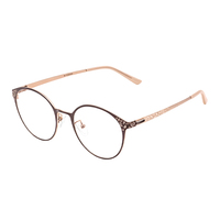 Monturas de Gafas Ópticas Modernas de Titanio IP en Oro Rosa con Patrón Grabado, Monturas de Gafas para Mujer, Diseño de Monturas de Gafas