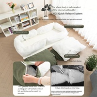 Sofá Cama Plegable, Silla de Piso Convertible con Respaldo, Cama para Perros y Personas para Dormitorio, Futón Portátil para Espacios Pequeños