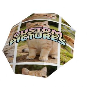 1 Parapluie pliant personnalisé avec collage photo de chat, sans MOQ, cadeau personnalisé avec photo d'animal de compagnie, commande unique - Product Image 1