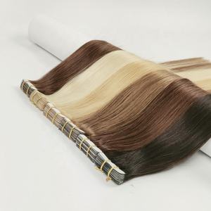 Extensiones de Cabello Amygirl 100% Remy, Lisas, de una Sola Trama, con Cinta Adhesiva, Cabello Humano Virgen Ruso, Estilo Yaki, Todos los Colores Disponibles - Product Image 1