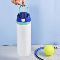 Bouteille d'eau en acier inoxydable à double paroi isolée sous vide, personnalisée, écologique, pour le sport et les voyages, avec couvercle en PP, 24 oz (350 ml)