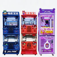 Mini machine à griffes de type grue, distributeur de prix d'arcade, attrape-poupées, à monnayeur, avec lumières LED, en métal