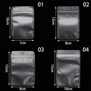 Petites pochettes zip-lock transparentes mates à fond plat personnalisées hologramme <span class=keywords><strong>de</strong></span> feuille d'aluminium étanche stockage <span class=keywords><strong>de</strong></span> chewing-gum alimentaire refermable - Product Image 3