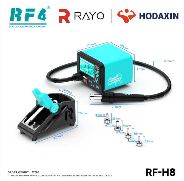RF4 RF-H8 Exclusive 4-Channel Memory Hot Air Rework Station 3-Staged Temperature Duration Setting Mobile Phone Repair Equipments