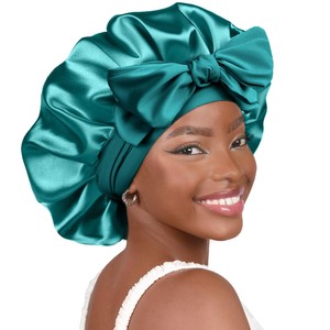 Bonnet en satin Bonnet en soie pour femmes endormies Bonnet de cheveux ajustables pour cheveux bouclés avec bande de cravate - Product Image 2