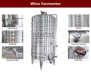 Attrezzatura <span class=keywords><strong>per</strong></span> Micro Cantina Tiantai 1000L 10HL, Serbatoio di Fermentazione del <span class=keywords><strong>Vino</strong></span> con Camicia di Raffreddamento in Acciaio <span class=keywords><strong>Inox</strong></span> 304 - Product Image 5