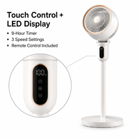 Ventilateur portable turbo léger et minimaliste à oscillation automatique 3D avec moteur DC sans balais et sortie Power Bank, garantie Trade Assurance