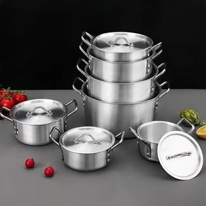 Export to Africa 7-Piece Aluminum <b>Cookware</b> <b>Set</b> with Soup Pot Modern Minimalism Design Gas Stove Applicable - Product Image 5