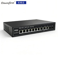 Switch Gigabit PoE 8 Port, 4 Port Uplink, 2 RJ45, 2 Slot SFP, 1000Mbps, Power Over Ethernet untuk Proyek Kamera IP