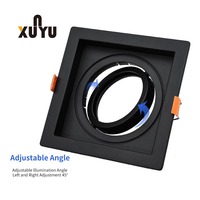 Support de luminaire encastré moderne réglable AR70 en plastique, rond ou carré, pour découpe de 120 mm, avec support de lampe