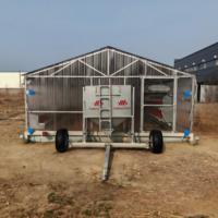 Poulailler mobile en acier robuste de 15x5m et 2,8m de haut pour l'élevage de poulets de chair et de poules pondeuses - Équipement agricole