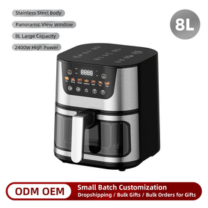 <span class=keywords><strong>Friteuse</strong></span> à <span class=keywords><strong>air</strong></span> visuelle grande capacité 8L 2400W en acier inoxydable, four électrique sans huile avec prise 110V/220V pour cuisine domestique - Product Image 2