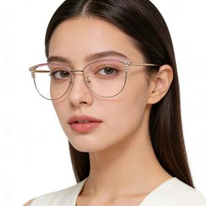 金属製メガネの卸売メーカー、女性のファッショントレンド、マルチカラーダイヤモンドデザイン、ブルーライトカット - Product Image 6