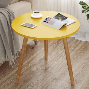 Petite table de chevet ronde en bois marbre, meuble famille simple, petite, forme de fleurs, meuble de salon - Product Image 6