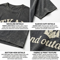 Camiseta personalizada de algodón 100% de alta densidad, precio bajo, estilo vintage, lavado ácido, desgastada, corte holgado, hombros caídos, para mujer.