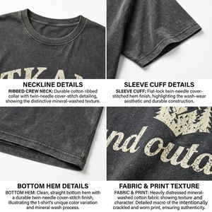 เสื้อยืดคอตตอน 100% หนานุ่ม ราคาประหยัด ทรงโอเวอร์ไซส์ วินเทจ ล้างสีแบบแอซิดวอช ขาดๆ แบบดิสเทรส ทรงหลวม ไหล่ตก เสื้อยืดผู้หญิง - Product Image 2