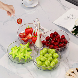 Round Glass Fruit Platter With <b>Star</b> <b>Tree</b> Stand <b>For</b> Party Snacks And Desserts Display - Product Image 4