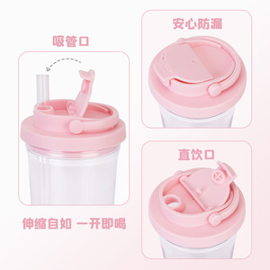 2026 Luxury 500ML Clear Plastic Tumbler with Handle Wholesale Custom Logo <b>Reusable</b> Coffee <b>Cup</b> with Straw and Cleaning Brush - Product Image 3