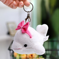 Porte-clés en peluche douce d'animaux marins, lot de 5 animaux marins en peluche pour décoration de porte-clés, cadeaux Dauphin, Requin, Orca, Phoque, Beluga